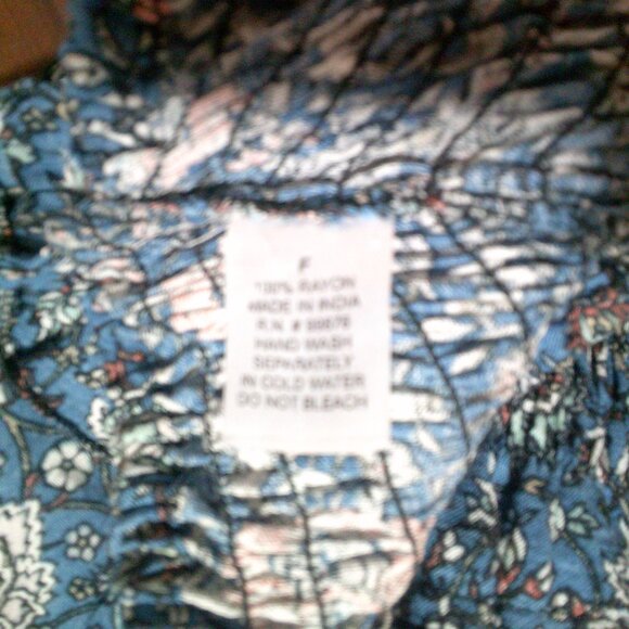 Jumpsuit with Wide-Leg Halara-style Boho Style Smocked top  Made in INDIA SZ F - Picture 9 of 12